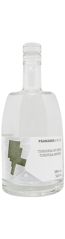 bottle of Tsikoudia Plyto Psarades bottle of Tsikoudia Plyto Psarades